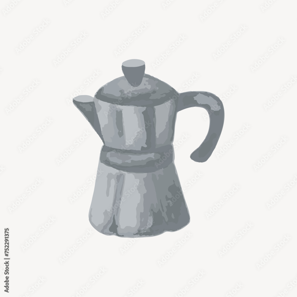 Italian Coffee Maker Illustration Italian Coffee Maker Illustration