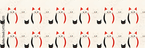 cat, animal, cartoon, kitten, pet, illustration, Seamless Pattern. Cats. pencil drawing on a white background
