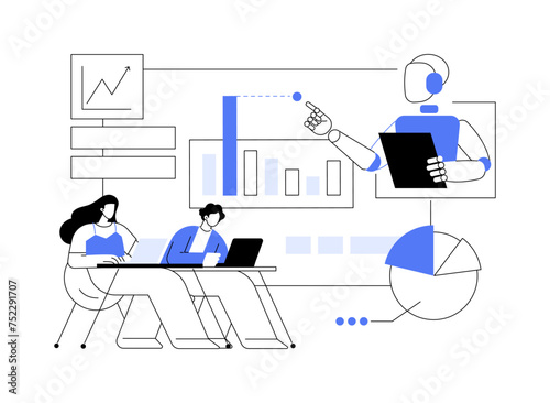 AI-Powered Advanced Data Processing abstract concept vector illustration.