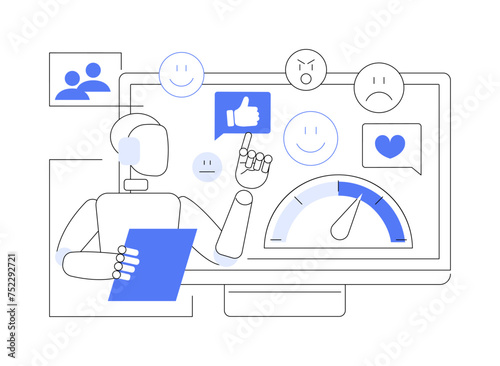 AI-Powered Sentiment Analysis abstract concept vector illustration.