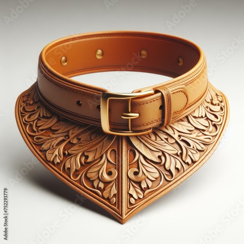 brown leather belt pet collar 