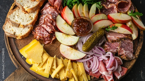 Traditional Ploughman’s Lunch with a Variety of Cold Cuts