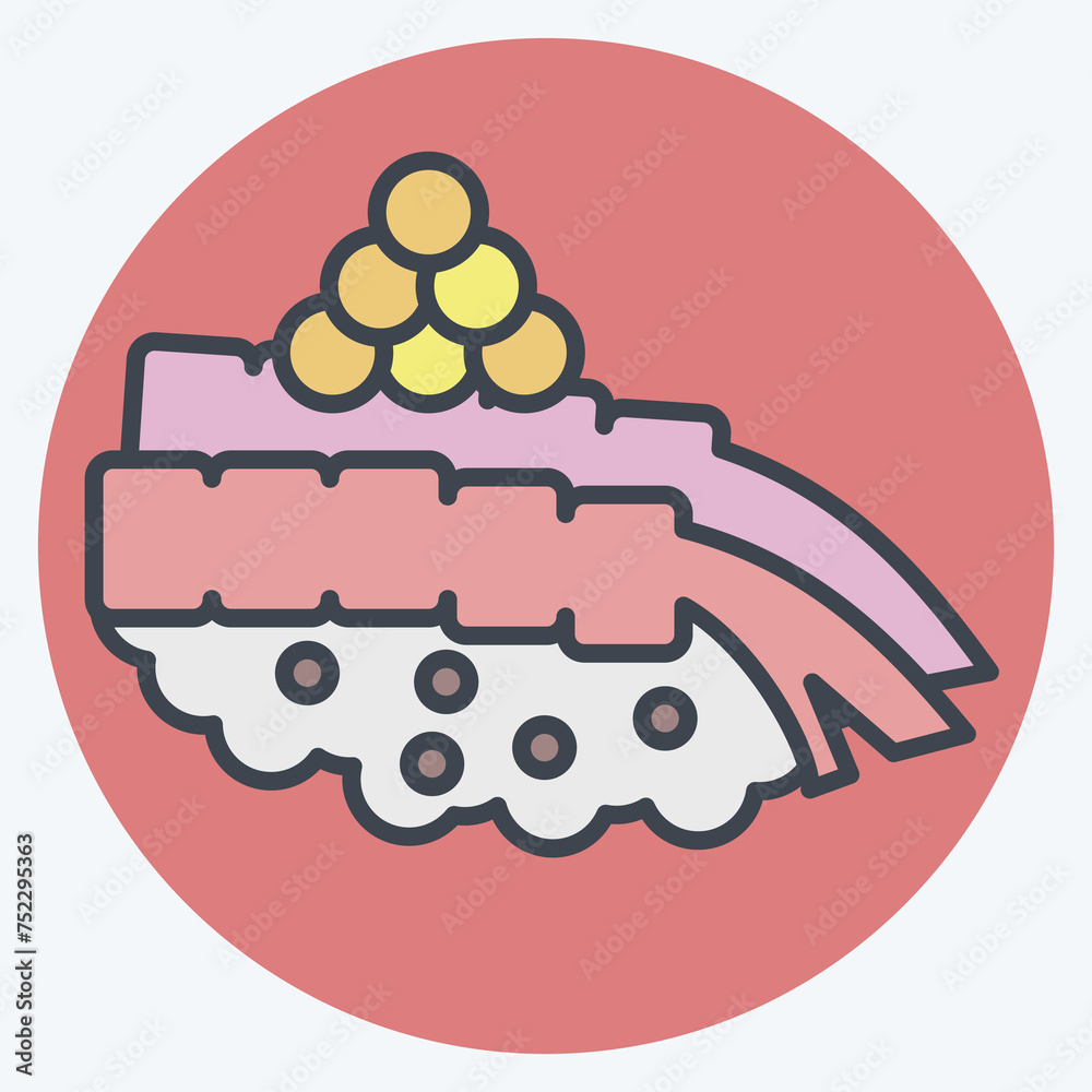Icon Amaebi. related to Sushi symbol. color mate style. simple design editable. simple illustration Icon Amaebi. related to Sushi symbol. color mate style. simple design editable. simple illustration