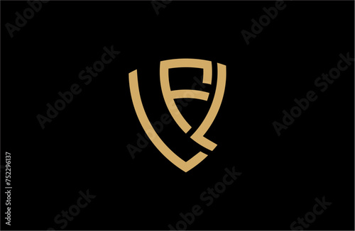 Fototapeta Naklejka Na Ścianę i Meble -  LFL creative letter shield logo design vector icon illustration