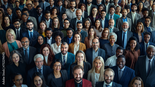 A Group of multiethnic businesspeople standing together in office. Teamwork concept