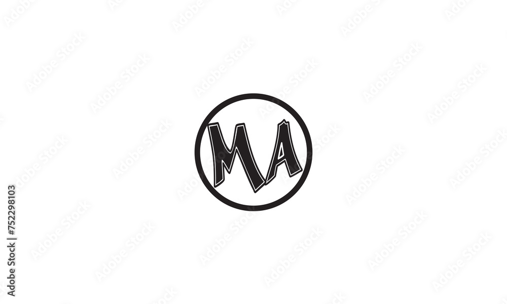 MA, AM, M, A Abstract Letters Logo Monogram MA, AM, M, A Abstract Letters Logo Monogram