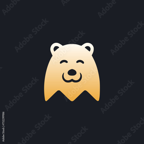 polar bear wild animal logo vector illustration template design