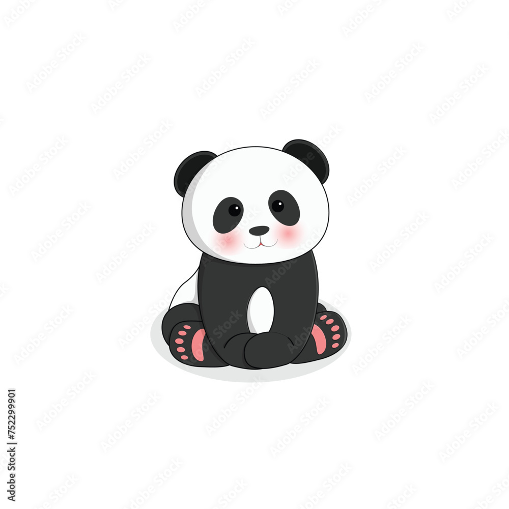 Fototapeta premium Simple horizontal or vertical cute panda background