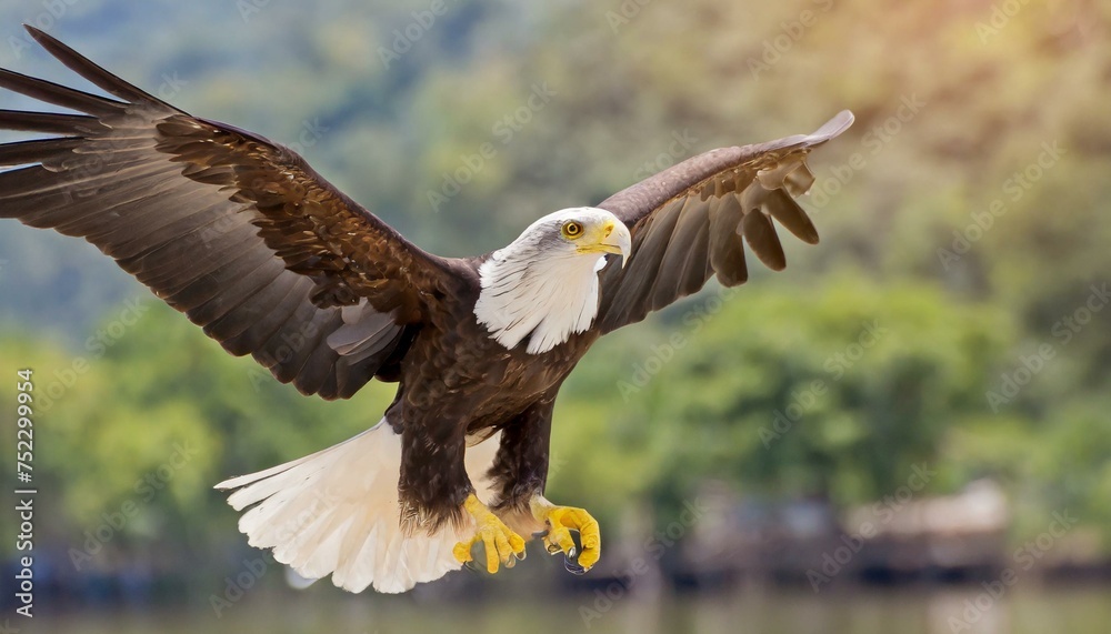 Obraz premium Graceful Eagle in Flight: A Stunning Sight