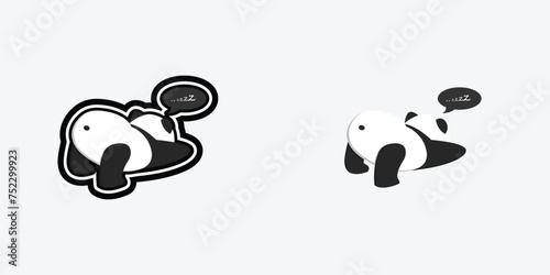Simple horizontal or vertical cute panda background