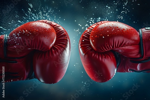 Boxing gloves. The concept of battle and confrontation