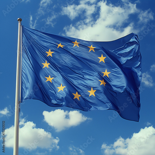 Europe Union flag, ai technology