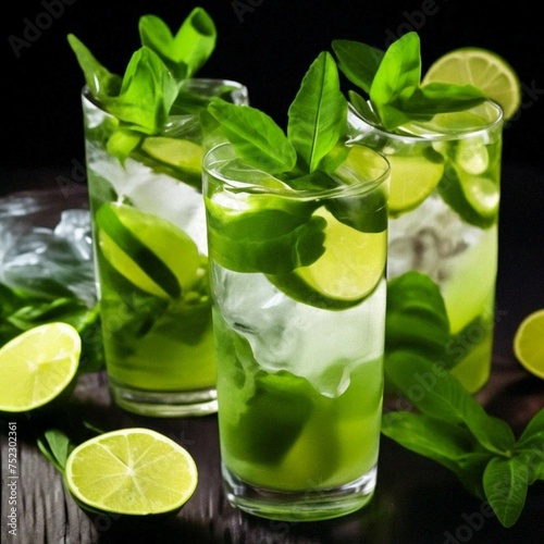 mojito cocktail with mint and lime