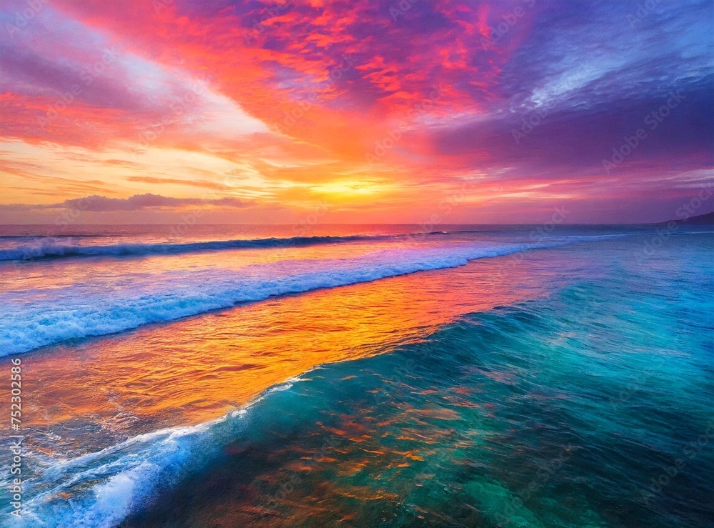 Colorful ocean sunset abstract illustration Colorful ocean sunset abstract illustration