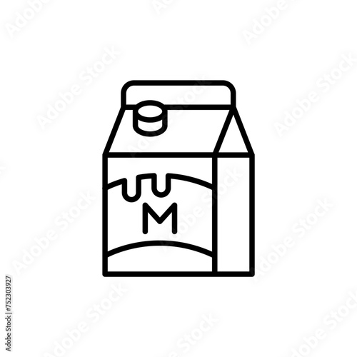 Milk box outline icons, minimalist vector illustration ,simple transparent graphic element .Isolated on white background