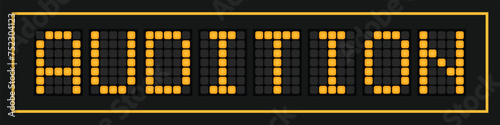 Orange color led banner in word audition on black background