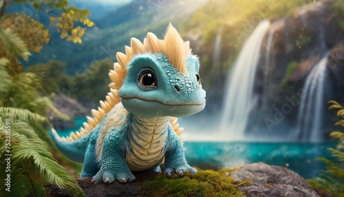 Little cute dragon at the waterfall © Ümit