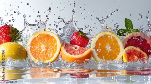 Many fruits fall into the water  Generative AI