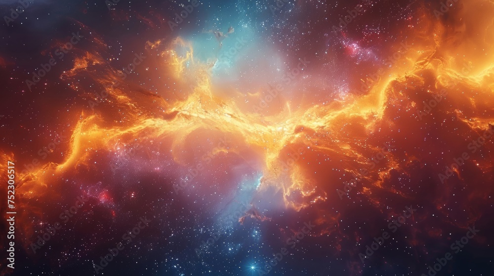 A dreamy star nebula background, ideal for otherworldly designs, magical posters, or as a captivating backdrop for websites and social media. - obrazy, fototapety, plakaty 