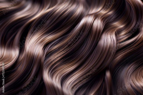 A detailed view of wavy hair cascading in organic patterns  showcasing the natural beauty and intricate texture