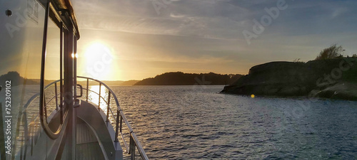 Boating at sunset