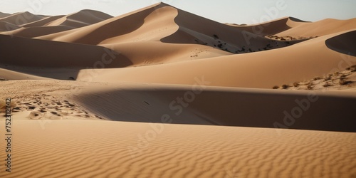 Sand dunes in the desert and desert landscape.