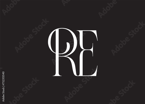 RE Logo Design, Creative Professional Trendy Letter RE Logo Design