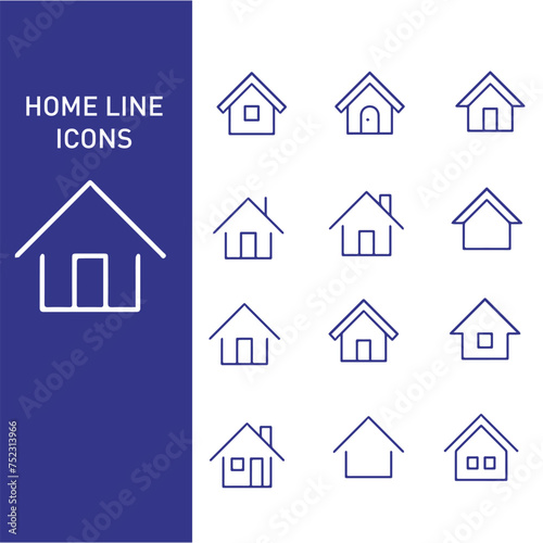 set of home line vector icons