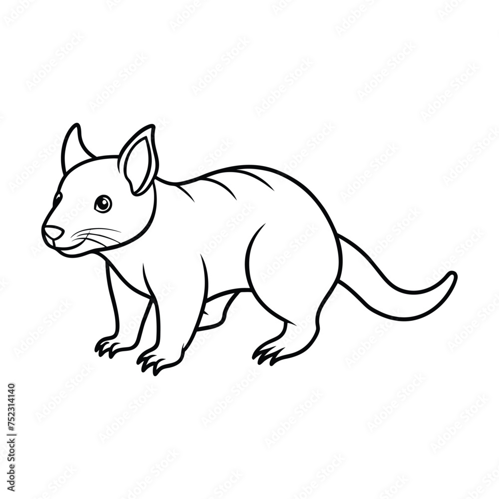 Tasmanian Devil illustration coloring page for kids