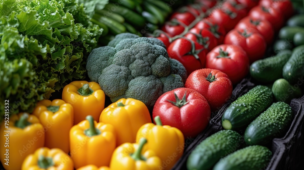 food background variety of fresh vegetables