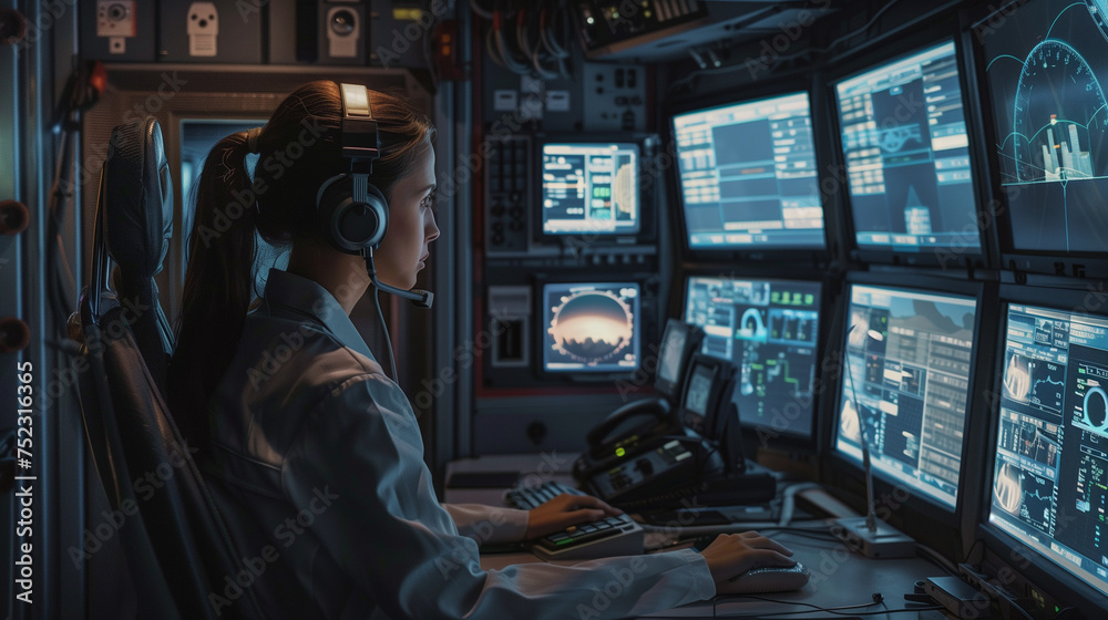 Operator checking the information in the screens Operator checking the information in the screens