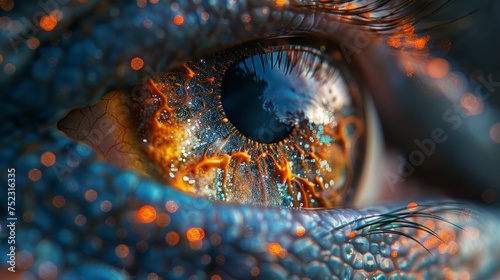 Close-up of an alien creature's eye, AI Generative © sorapop
