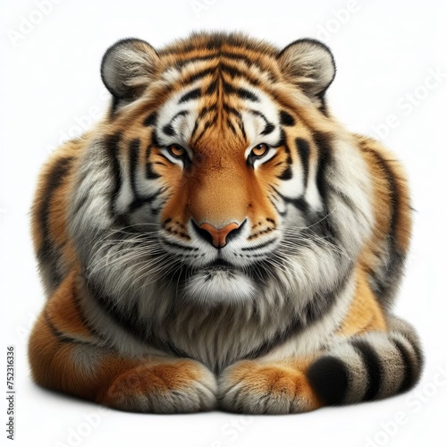 portrait of a tiger on white