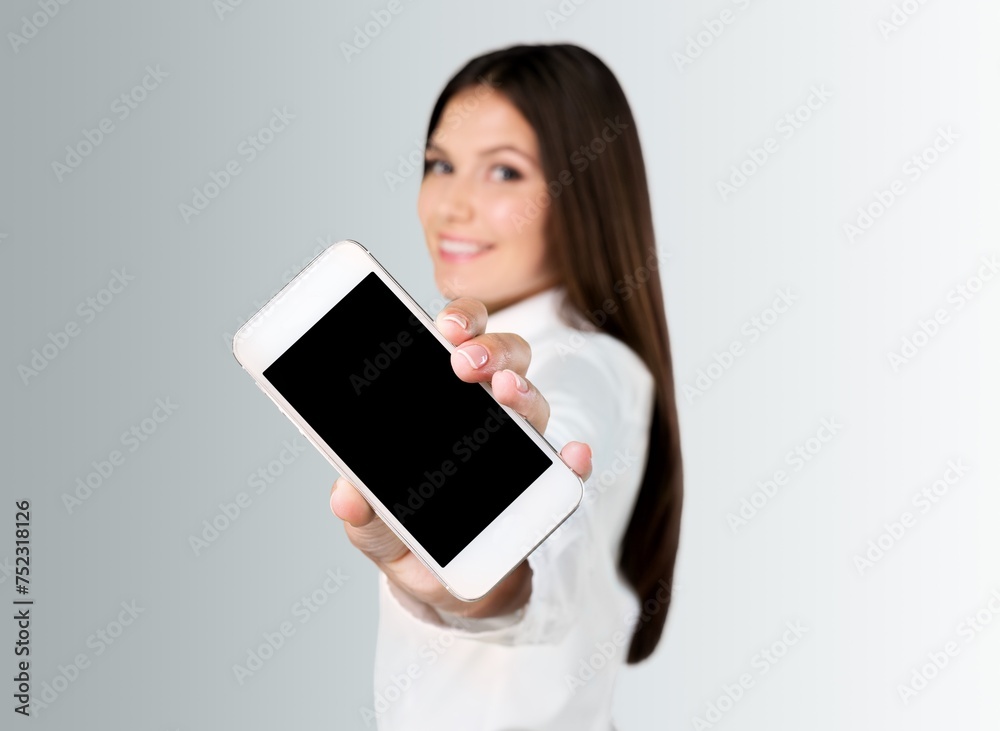 Human hand holding blank screen smart phone Human hand holding blank screen smart phone