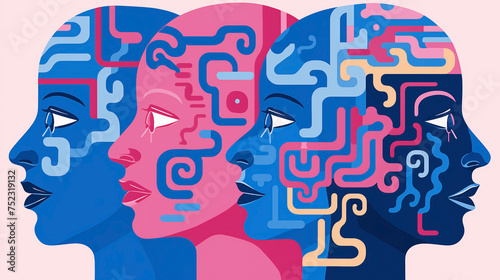Group of differently wired people. Focus on psychology and thought processes. Exploration of mental health challenges and creative thinking. Mindfulness practice in a community of varied minds.