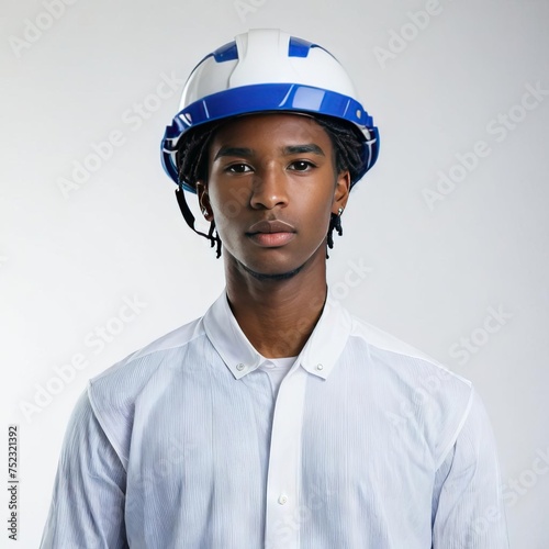 portrait of a person wearing helmet