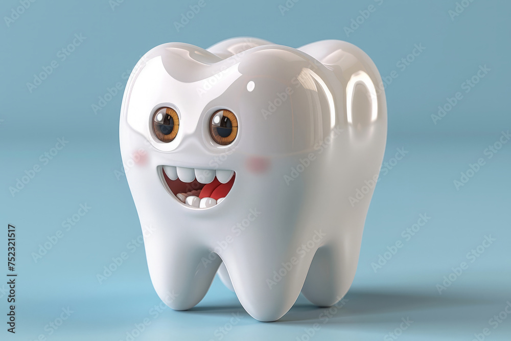 A tooth with a bright, cheerful smile on its face, radiating joy and positivity A tooth with a bright, cheerful smile on its face, radiating joy and positivity