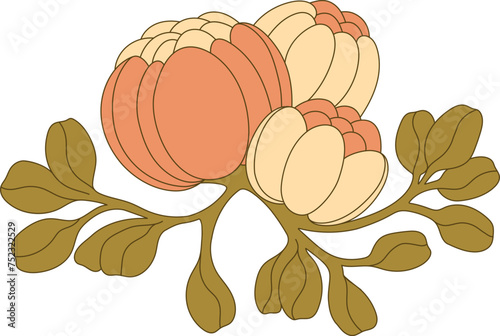 Art Nouveau floral element. Decorative element. Vector.