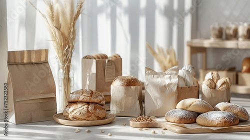 Minimalist bakery packaging photo
