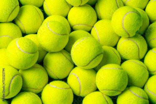 Background of lots of vibrant tennis balls © fotofabrika