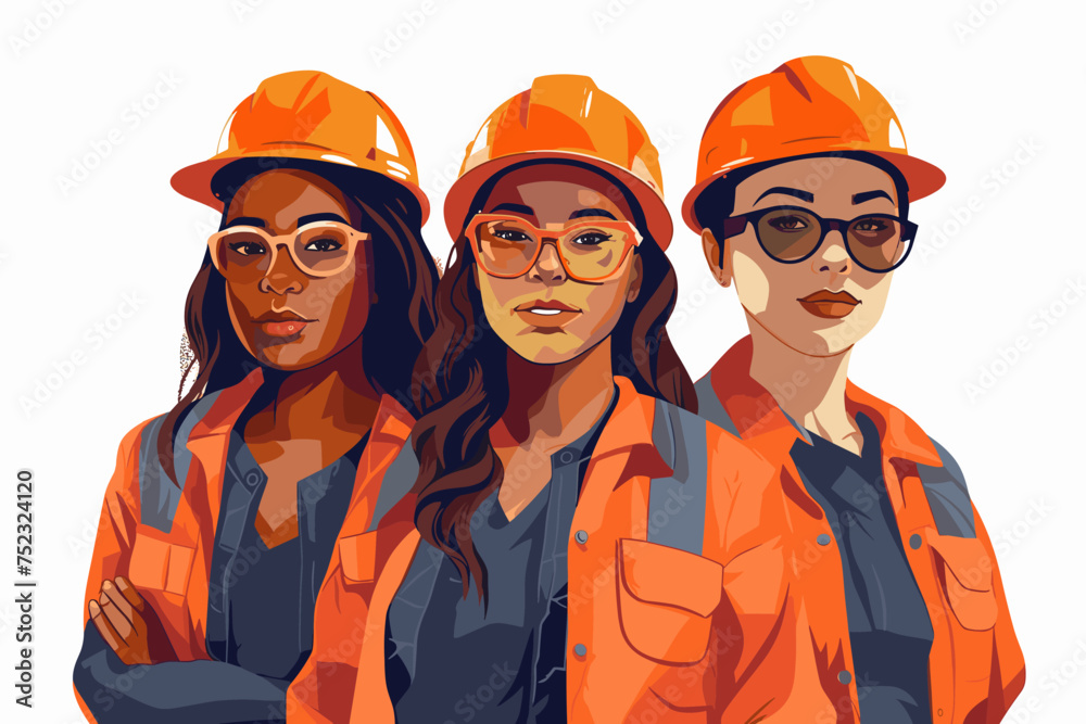 Diverse workers isolated flat cartoon people vector set. Builders and architects, repairman and engineers, women in uniform. Project managers, and employees in helmets Diverse workers isolated flat cartoon people vector set. Builders and architects, repairman and engineers, women in uniform. Project managers, and employees in helmets