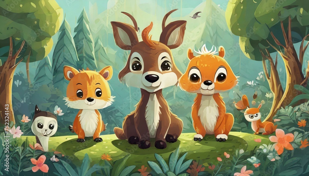 Fototapeta premium animals in the garden