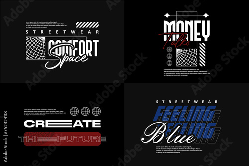streetwear tshirt design pack download, vector element suitable for printing	
