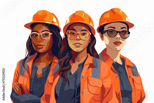 Diverse workers isolated flat cartoon people vector set. Builders and architects, repairman and engineers, women in uniform. Project managers, and employees in helmets