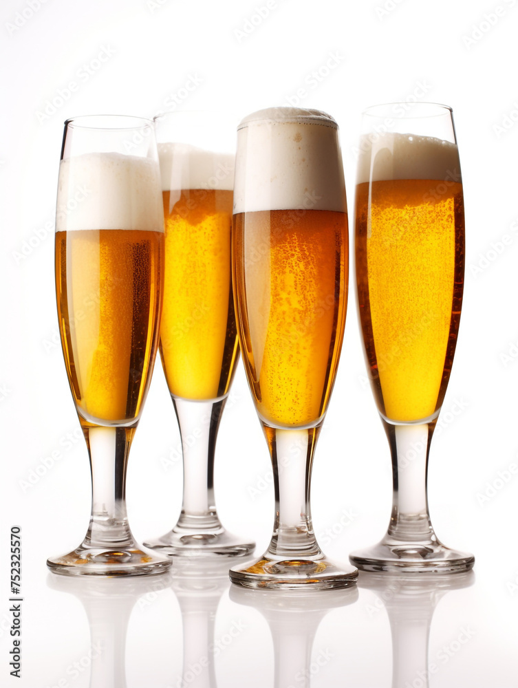 beer glass on isolated background, white background сreated with Generative Ai beer glass on isolated background, white background сreated with Generative Ai