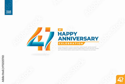41st happy anniversary celebration with orange and turquoise gradations on white background.