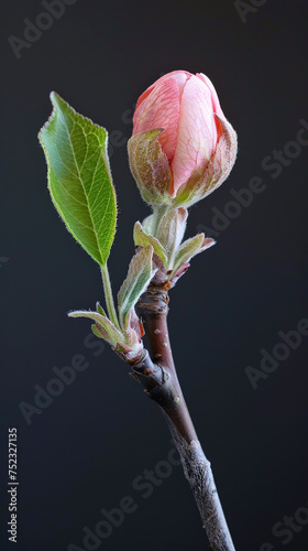 apple blossom isolated on black
