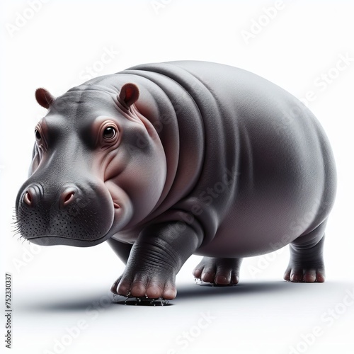 hippopotamus  on white background
