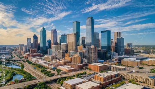 Dallas Skyline Majesty  A Stunning Aerial Glimpse of Texas Splendor