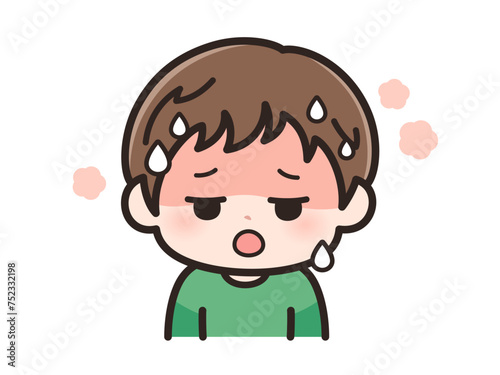 暑いの男の子の顔